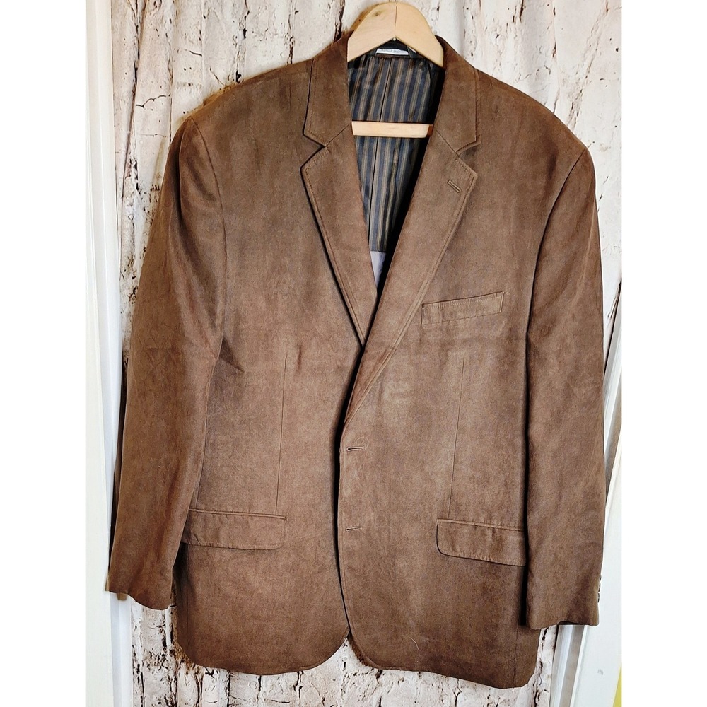 Lord & Taylor Black Brown 1826 Men's Brown‎ Brush Dress jacket blazer Size 48R